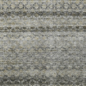 Homeroots 3' Artichoke Green And Beige Striped Washable Area Rug For Indoor And Outdoor Spaces, Durable Design 3' X 5' Polyester 605699