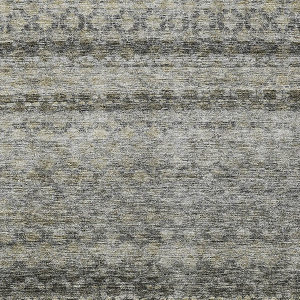 Homeroots 3' Artichoke Green And Beige Striped Washable Area Rug For Indoor And Outdoor Spaces, Durable Design 3' X 5' Polyester 605699