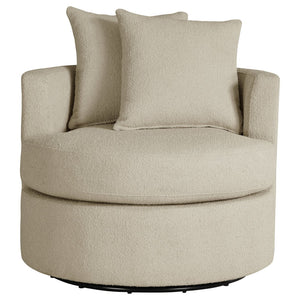 English Elm Quinn Swivel Accent Chair Rounded Silhouette Fabric Upholstery for Living Room Camel B062P441090