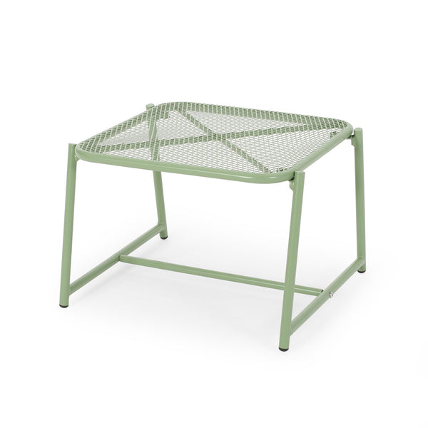 English Elm Christopher Knight Home® - KINCAID Outdoor Mesh Side Table 13"H — Powder-Coated Iron, Weather-Resistant Modern Accent Piece Green 65201.00GRN