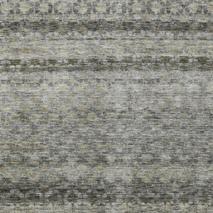 Homeroots 3' Artichoke Green And Beige Striped Washable Area Rug For Indoor And Outdoor Spaces, Durable Design 10' X 14' Polyester 605704