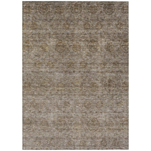 HomeRoots 5' Brown and Tan Floral Area Rug - Durable, Washable Design for Indoor and Outdoor Spaces, Stylish Charm 5' X 8' 605712