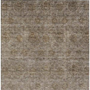 Homeroots 3' Brown And Tan Floral Washable Area Rug – Perfect For Indoor And Outdoor Living Spaces 9' X 12' Polyester 605715
