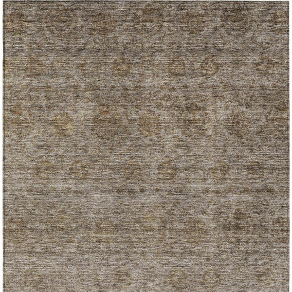 Homeroots 3' Brown And Tan Floral Washable Area Rug – Perfect For Indoor And Outdoor Living Spaces 10' X 14' Polyester 605716