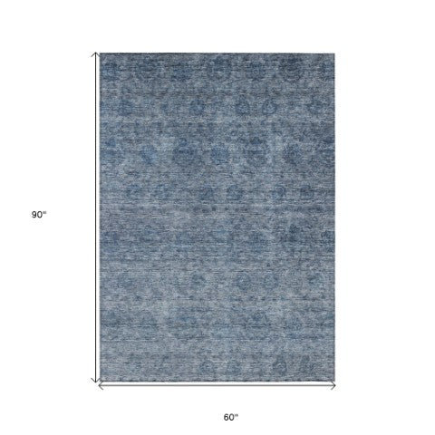 Homeroots 3' Brown And Tan Floral Washable Area Rug – Perfect For Indoor And Outdoor Living Spaces 5' X 8' Polyester 605718