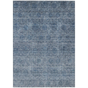 HomeRoots 5' Elegant Blue and Ivory Floral Indoor Outdoor Area Rug - Durable, Washable, and Versatile Design 5' X 8' 605718