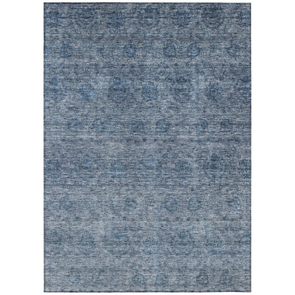 HomeRoots 9' X 12' Blue Floral Washable Area Rug - Durable, Stain-Resistant, Perfect for Indoor & Outdoor Spaces 605721
