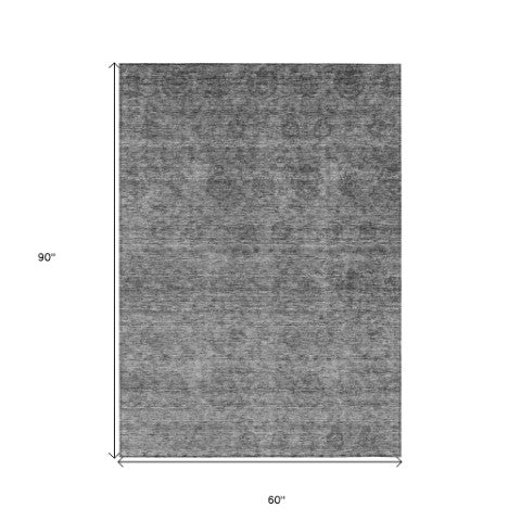 Homeroots 3' Brown And Tan Floral Washable Area Rug – Perfect For Indoor And Outdoor Living Spaces 5' X 8' Polyester 605724