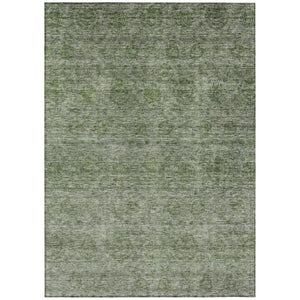 HomeRoots 9' Olive Green and Beige Floral Washable Area Rug - Indoor/Outdoor Durability for High-Traffic Spaces 605733