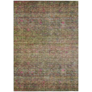 HomeRoots 5' Vibrant Artichoke Green and Hot Pink Floral Washable Area Rug for Indoor and Outdoor Spaces 5' X 8' 605736