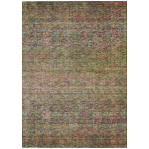Homeroots 3' Artichoke Green And Hot Pink Floral Washable Area Rug - Perfect For Indoor And Outdoor Spaces 8' X 10' Polyester 605738
