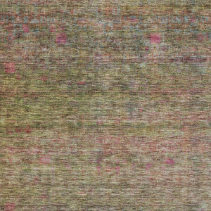 Homeroots 3' Artichoke Green And Hot Pink Floral Washable Area Rug - Perfect For Indoor And Outdoor Spaces 9' X 12' Polyester 605739