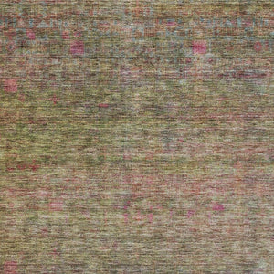 Homeroots 3' Artichoke Green And Hot Pink Floral Washable Area Rug - Perfect For Indoor And Outdoor Spaces 10' X 14' Polyester 605740