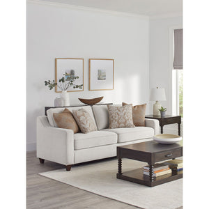 English Elm Mahaffey Christine Beige Chenille Upholstered Sofa with Sloped Track Arms, Tapered Legs, 81" L B062P357828
