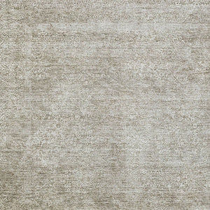 Homeroots 3' Beautiful Linen And Gray Floral Washable Area Rug For Indoor And Outdoor Spaces, Durable Design 5' X 8' Polyester 605742