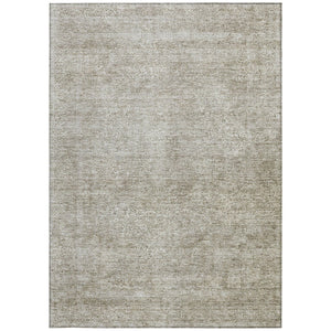 Homeroots 3' Beautiful Linen And Gray Floral Washable Area Rug For Indoor And Outdoor Spaces, Durable Design 9' X 12' Polyester 605745