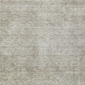 Homeroots 3' Beautiful Linen And Gray Floral Washable Area Rug For Indoor And Outdoor Spaces, Durable Design 10' X 14' Polyester 605746