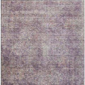 Homeroots 3' Beautiful Linen And Gray Floral Washable Area Rug For Indoor And Outdoor Spaces, Durable Design 8' X 10' Polyester 605750