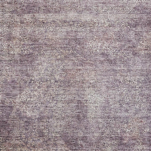Homeroots 3' Beautiful Linen And Gray Floral Washable Area Rug For Indoor And Outdoor Spaces, Durable Design 8' X 10' Polyester 605750