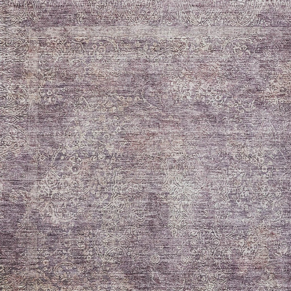 Homeroots 3' Beautiful Linen And Gray Floral Washable Area Rug For Indoor And Outdoor Spaces, Durable Design 8' X 10' Polyester 605750