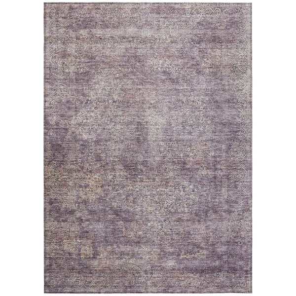 HomeRoots 9' X 12' Elegant Plum and Lavender Floral Area Rug - Indoor/Outdoor, Machine Washable, Stain Resistant 605751