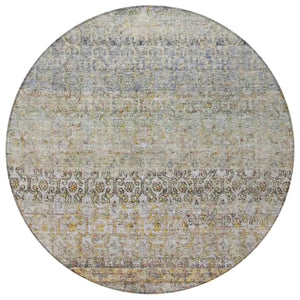 Homeroots 3' Vibrant Floral Washable Indoor Outdoor Area Rug - Durable, Stain Resistant, Perfect For Any Space 8' Round Polyester 605755
