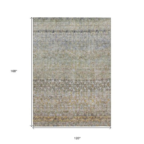 Homeroots 3' Vibrant Floral Washable Indoor Outdoor Area Rug - Durable, Stain Resistant, Perfect For Any Space 10' X 14' Polyester 605758