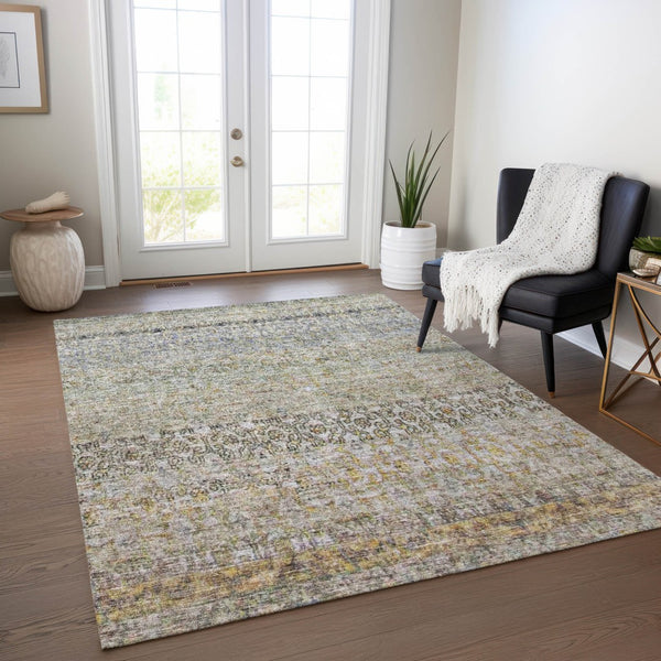 Homeroots 3' Vibrant Floral Washable Indoor Outdoor Area Rug - Durable, Stain Resistant, Perfect For Any Space 10' X 14' Polyester 605758