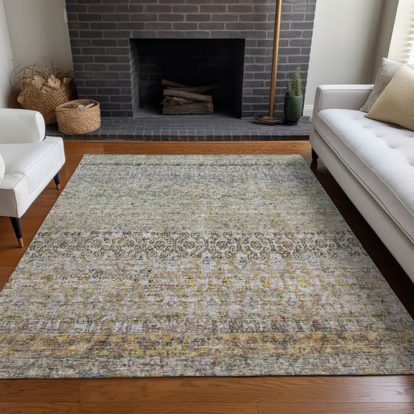 Homeroots 3' Vibrant Floral Washable Indoor Outdoor Area Rug - Durable, Stain Resistant, Perfect For Any Space 10' X 14' Polyester 605758