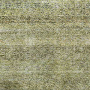 Homeroots 3' Artichoke Green Brown Gray Striped Washable Area Rug For Indoor And Outdoor Spaces, Durable Design 3' X 5' Polyester 605759