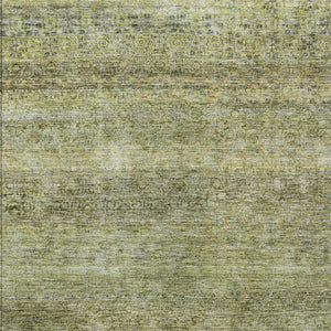 Homeroots 3' Artichoke Green Brown Gray Striped Washable Area Rug For Indoor And Outdoor Spaces, Durable Design 5' X 8' Polyester 605760
