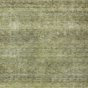 Homeroots 3' Artichoke Green Brown Gray Striped Washable Area Rug For Indoor And Outdoor Spaces, Durable Design 9' X 12' Polyester 605763