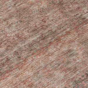 Homeroots 3' Artichoke Green Brown Gray Striped Washable Area Rug For Indoor And Outdoor Spaces, Durable Design 8' Round Polyester 605767