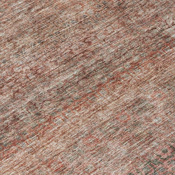 Homeroots 3' Artichoke Green Brown Gray Striped Washable Area Rug For Indoor And Outdoor Spaces, Durable Design 8' Round Polyester 605767