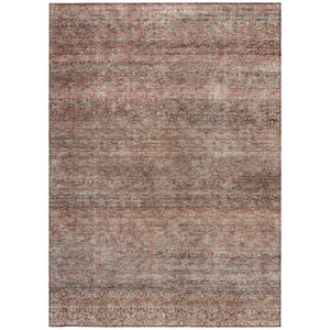 Homeroots 3' Artichoke Green Brown Gray Striped Washable Area Rug For Indoor And Outdoor Spaces, Durable Design 8' X 10' Polyester 605768