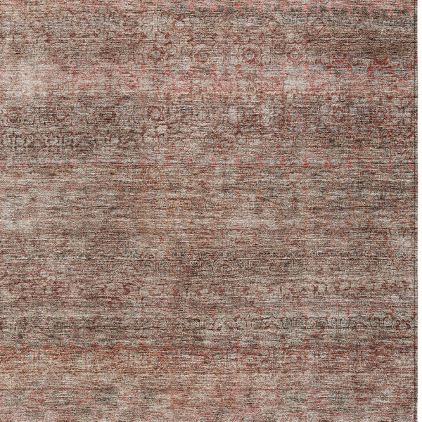 Homeroots 3' Artichoke Green Brown Gray Striped Washable Area Rug For Indoor And Outdoor Spaces, Durable Design 9' X 12' Polyester 605769