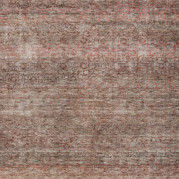 Homeroots 3' Artichoke Green Brown Gray Striped Washable Area Rug For Indoor And Outdoor Spaces, Durable Design 10' X 14' Polyester 605770