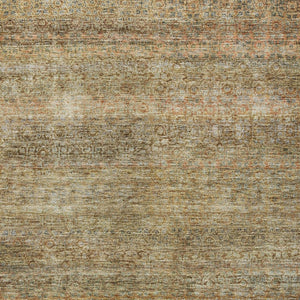 Homeroots 3' Artichoke Green Brown Gray Striped Washable Area Rug For Indoor And Outdoor Spaces, Durable Design 3' X 5' Polyester 605771