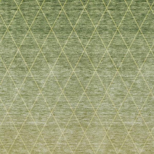Homeroots 3' Artichoke Green Geometric Area Rug - Stylish, Washable & Durable For Indoor Or Outdoor Spaces 3' X 5' Polyester 605777