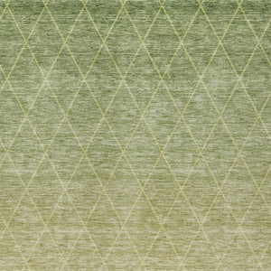 Homeroots 3' Artichoke Green Geometric Area Rug - Stylish, Washable & Durable For Indoor Or Outdoor Spaces 5' X 8' Polyester 605778