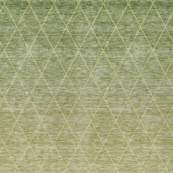 Homeroots 3' Artichoke Green Geometric Area Rug - Stylish, Washable & Durable For Indoor Or Outdoor Spaces 5' X 8' Polyester 605778
