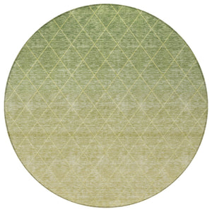 Homeroots 3' Artichoke Green Geometric Area Rug - Stylish, Washable & Durable For Indoor Or Outdoor Spaces 8' Round Polyester 605779