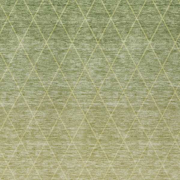 Homeroots 3' Artichoke Green Geometric Area Rug - Stylish, Washable & Durable For Indoor Or Outdoor Spaces 9' X 12' Polyester 605781