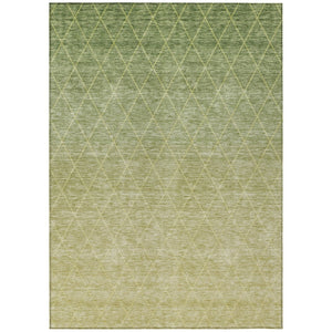 HomeRoots 5' Artichoke Green Geometric Indoor Outdoor Area Rug - Stylish, Washable, and Durable for Any Space 10' X 14' 605782