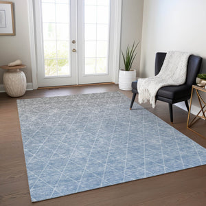 Homeroots 3' Artichoke Green Geometric Area Rug - Stylish, Washable & Durable For Indoor Or Outdoor Spaces 3' X 5' Polyester 605783