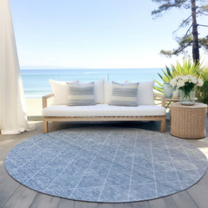 Homeroots 3' Artichoke Green Geometric Area Rug - Stylish, Washable & Durable For Indoor Or Outdoor Spaces 8' Round Polyester 605785