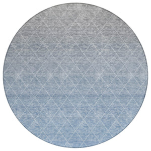 Homeroots 3' Artichoke Green Geometric Area Rug - Stylish, Washable & Durable For Indoor Or Outdoor Spaces 8' Round Polyester 605785
