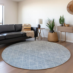 Homeroots 3' Artichoke Green Geometric Area Rug - Stylish, Washable & Durable For Indoor Or Outdoor Spaces 8' Round Polyester 605785