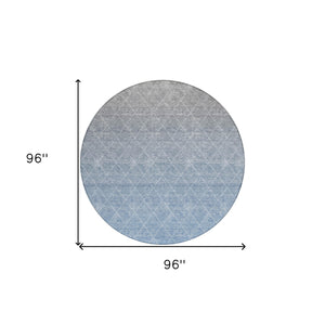 Homeroots 3' Artichoke Green Geometric Area Rug - Stylish, Washable & Durable For Indoor Or Outdoor Spaces 8' Round Polyester 605785