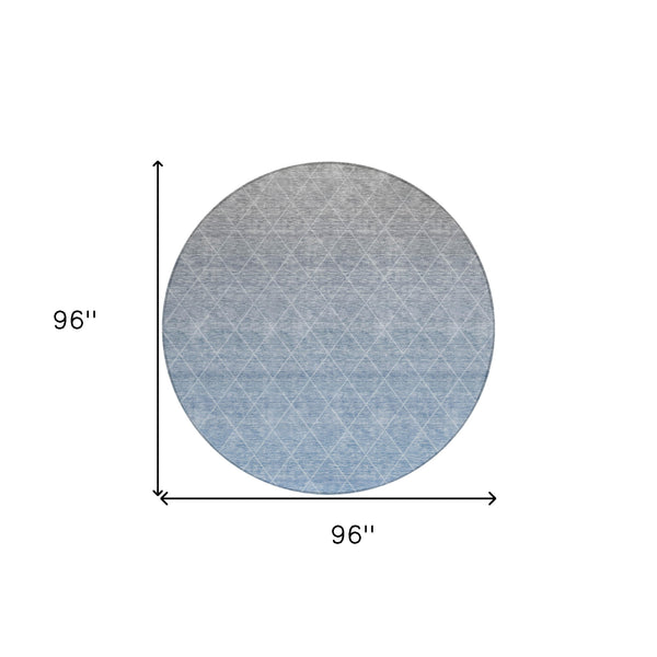 Homeroots 3' Artichoke Green Geometric Area Rug - Stylish, Washable & Durable For Indoor Or Outdoor Spaces 8' Round Polyester 605785